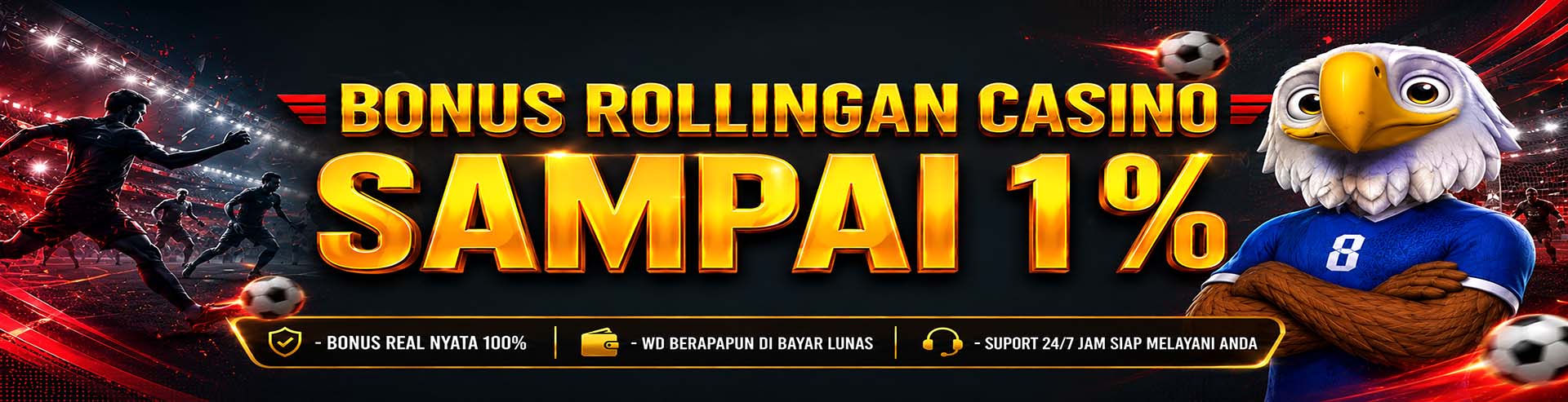 BONUS ROLLINGAN CASINO 1%
